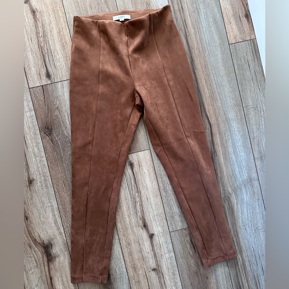 Loft camel suede leggings